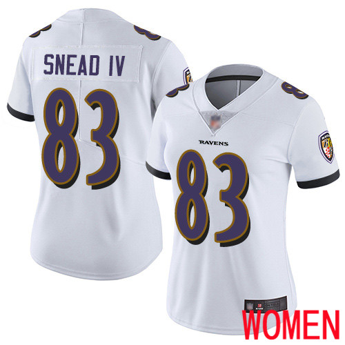 Baltimore Ravens Limited White Women Willie Snead IV Road Jersey NFL Football #83 Vapor Untouchable->youth nfl jersey->Youth Jersey